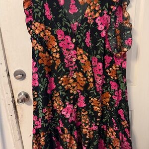 Floral Ruffle Sleeve Dress And multicolored swirl dress same style!